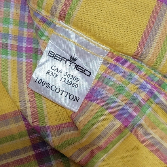 NWT Bertigo Button Down Plaid Shirt - Picture 5 of 5